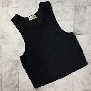 Poetry Black Sleeveless Crop Top